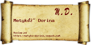 Metykó Dorina névjegykártya